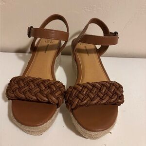 Time and Tru Tan Espadrille Shoes with Braided Details
